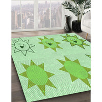 Patterned Light Green Rug, pat273grn