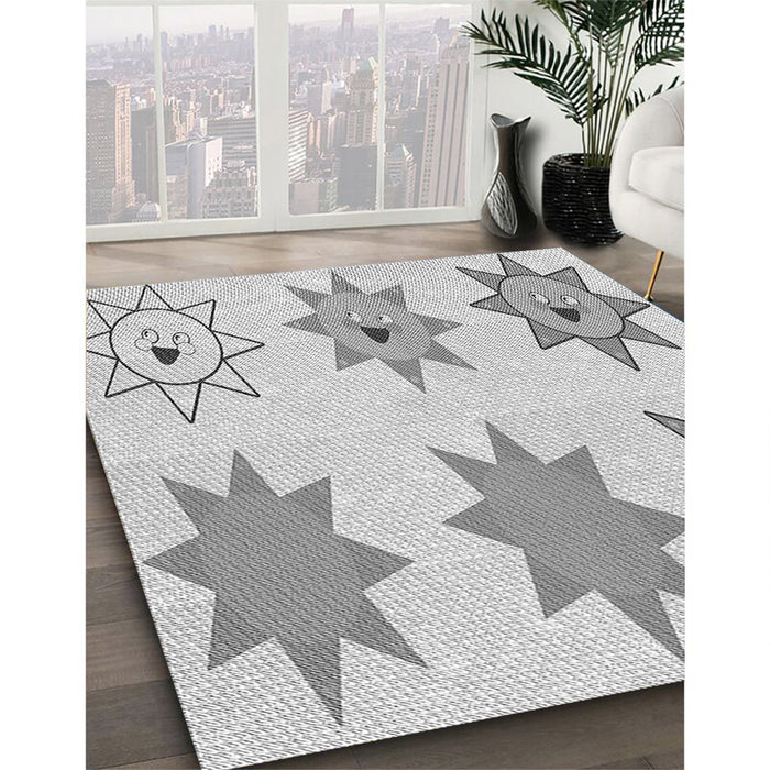 Patterned Platinum Gray Rug in Family Room, pat273gry