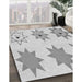 Patterned Platinum Gray Rug in Family Room, pat273gry
