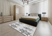 Patterned Platinum Gray Rug in a Bedroom, pat273gry