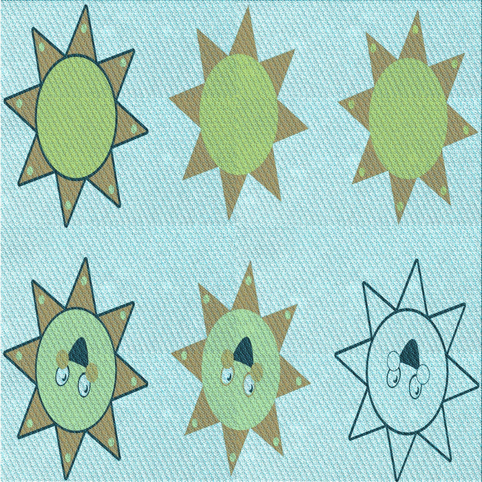 Round Patterned Light Aquamarine Green Rug, pat273lblu