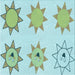 Round Patterned Light Aquamarine Green Rug, pat273lblu
