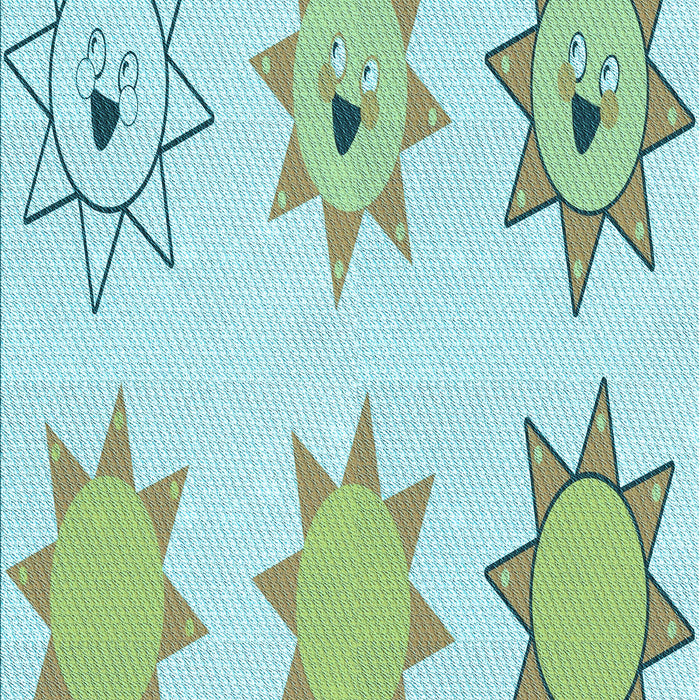 Patterned Light Aquamarine Green Rug, pat273lblu