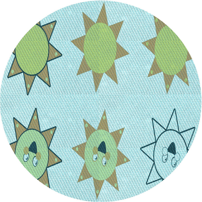 Square Patterned Light Aquamarine Green Rug, pat273lblu