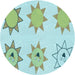Square Patterned Light Aquamarine Green Rug, pat273lblu