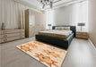 Patterned Golden Blonde Gold Rug in a Bedroom, pat273org