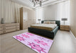 Patterned Orchid Purple Rug in a Bedroom, pat273pur