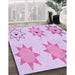 Machine Washable Transitional Orchid Purple Rug in a Family Room, wshpat273pur