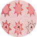 Square Patterned Light Red Pink Rug, pat273rd