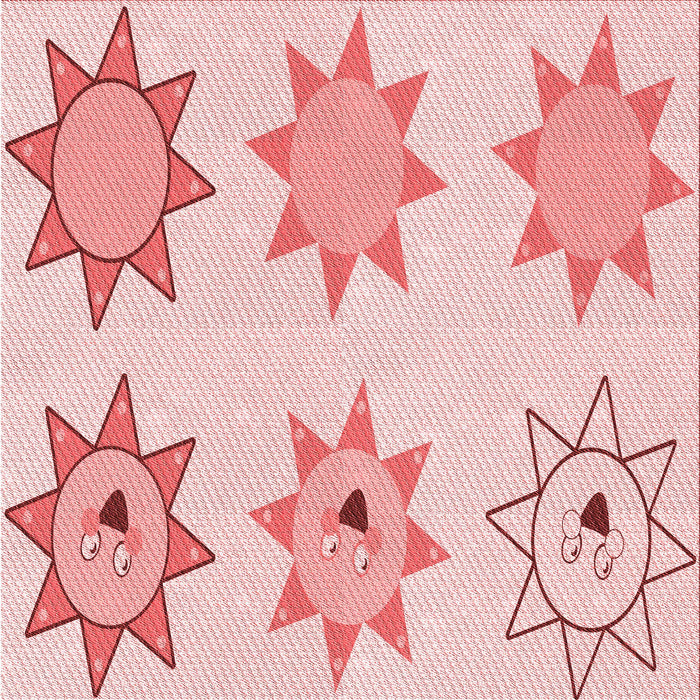 Round Patterned Light Red Pink Rug, pat273rd