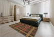 Patterned Light Brown Rug in a Bedroom, pat2730brn