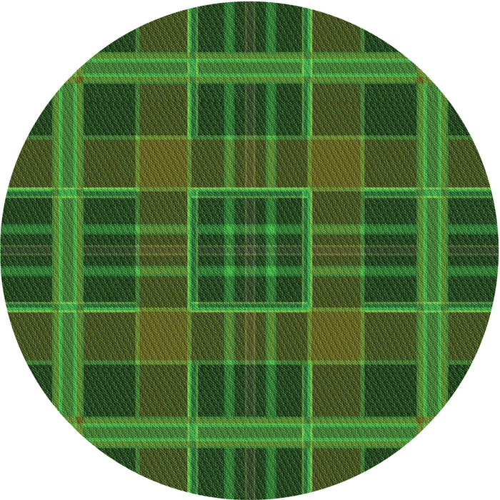 Square Patterned Dark Lime Green Rug, pat2730grn