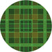 Square Patterned Dark Lime Green Rug, pat2730grn