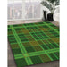 Patterned Dark Lime Green Rug in Family Room, pat2730grn