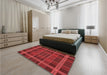 Patterned Red Rug in a Bedroom, pat2730rd