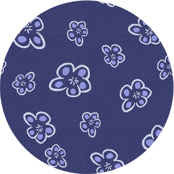 Square Patterned Lapis Blue Rug, pat2731blu