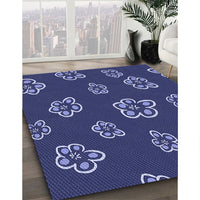 Patterned Lapis Blue Rug, pat2731blu