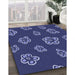 Machine Washable Transitional Lapis Blue Rug in a Family Room, wshpat2731blu