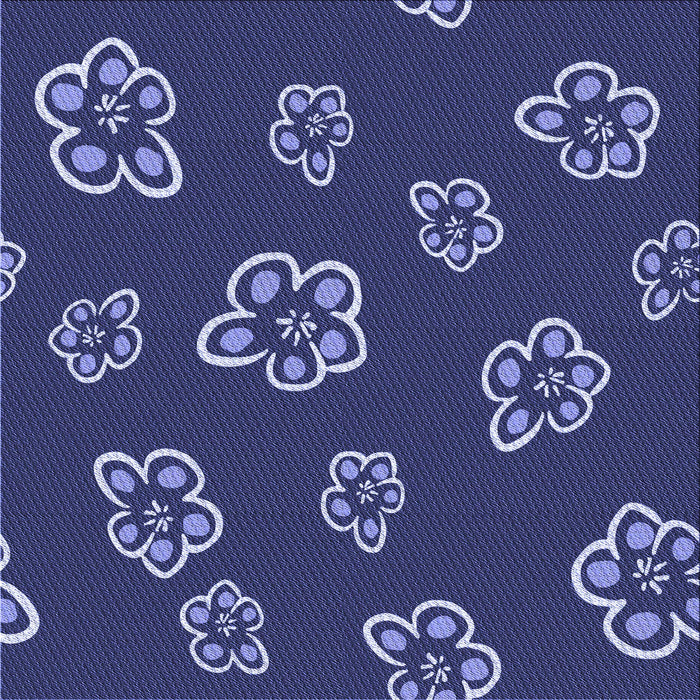 Round Patterned Lapis Blue Rug, pat2731blu