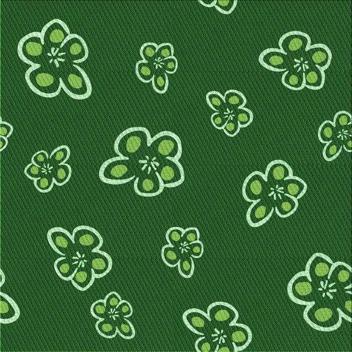 Round Patterned Deep Emerald Green Rug, pat2731grn