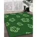 Machine Washable Transitional Deep Emerald Green Rug in a Family Room, wshpat2731grn