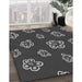 Patterned Charcoal Black Rug in Family Room, pat2731gry