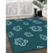 Machine Washable Transitional Medium Teal Green Rug in a Family Room, wshpat2731lblu