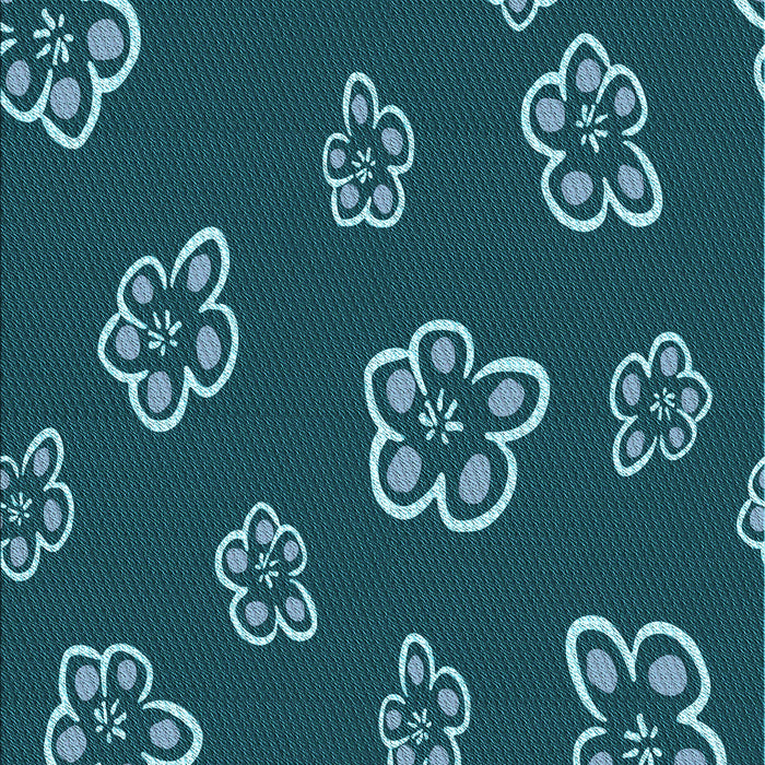 Patterned Medium Teal Green Rug, pat2731lblu