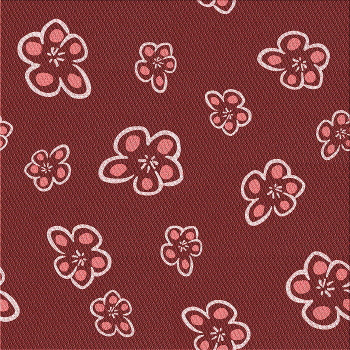 Round Patterned Red Rug, pat2731rd