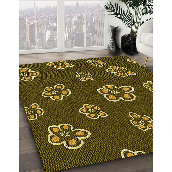Patterned Bakers Brown Rug in Family Room, pat2731yw