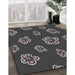 Patterned Gray Novelty Rug in Family Room, pat2731