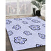 Patterned Lavender Blue Rug in Family Room, pat2732blu