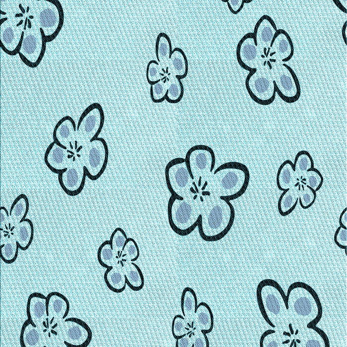 Patterned Electric Blue Rug, pat2732lblu