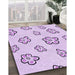 Patterned Orchid Purple Rug in Family Room, pat2732pur