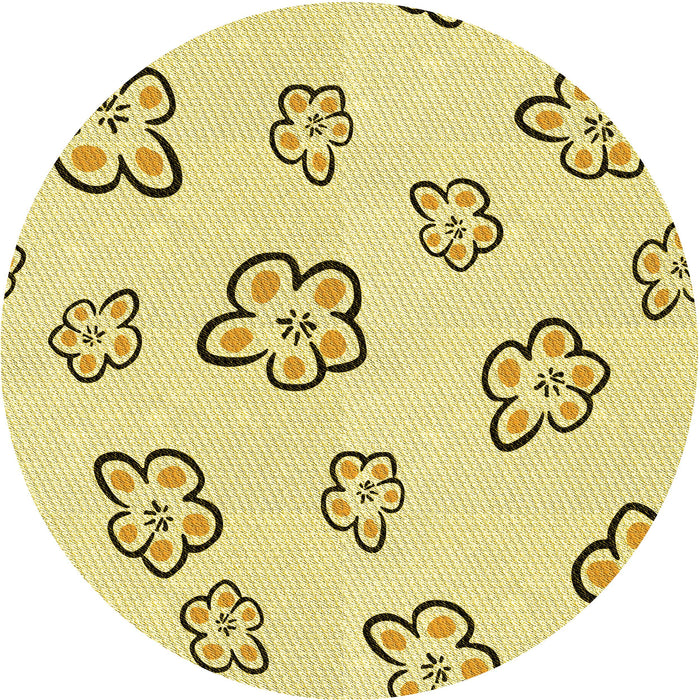 Square Patterned Sun Yellow Rug, pat2732yw