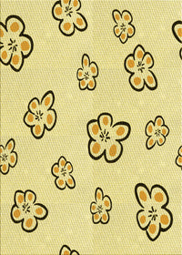 Machine Washable Transitional Sun Yellow Rug, wshpat2732yw