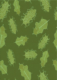 Machine Washable Transitional Seaweed Green Rug, wshpat2733grn