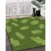 Patterned Seaweed Green Rug in Family Room, pat2733grn