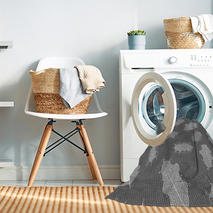 Machine Washable Transitional Grey Gray Rug in a Washing Machine, wshpat2733gry