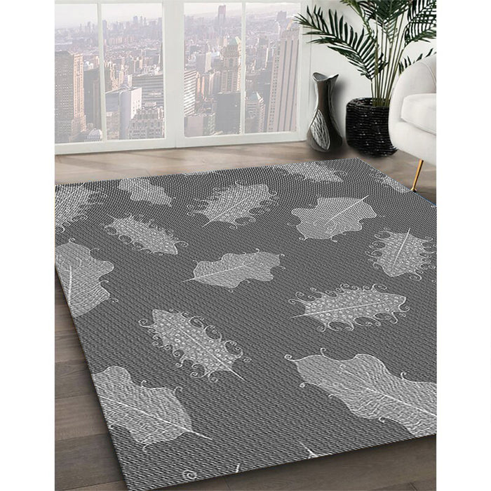 Machine Washable Transitional Grey Gray Rug in a Family Room, wshpat2733gry
