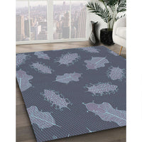 Patterned Koi Blue Rug, pat2733lblu