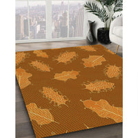 Patterned Neon Orange Rug, pat2733yw