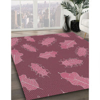 Patterned Blush Red Pink Novelty Rug, pat2733