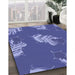 Machine Washable Transitional Light Slate Blue Rug in a Family Room, wshpat2734blu