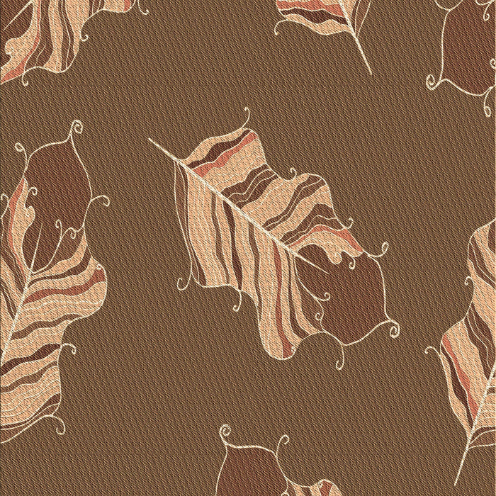 Machine Washable Transitional Saddle Brown Rug, wshpat2734brn