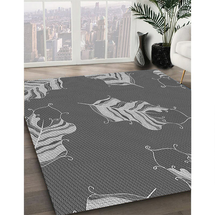 Patterned Gray Rug in Family Room, pat2734gry