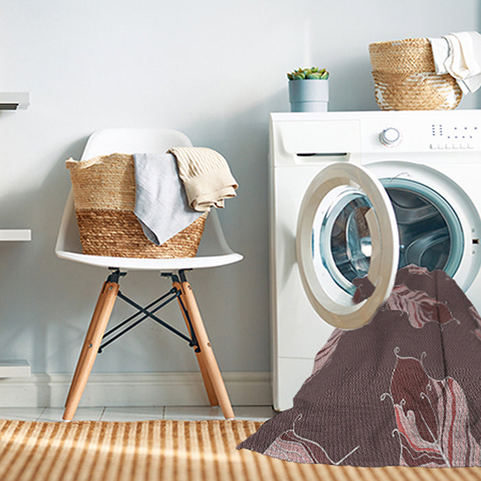 Machine Washable Transitional Dark Brown Rug in a Washing Machine, wshpat2734