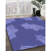 Patterned Light Slate Blue Rug in Family Room, pat2735blu