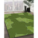 Patterned Seaweed Green Rug in Family Room, pat2735grn