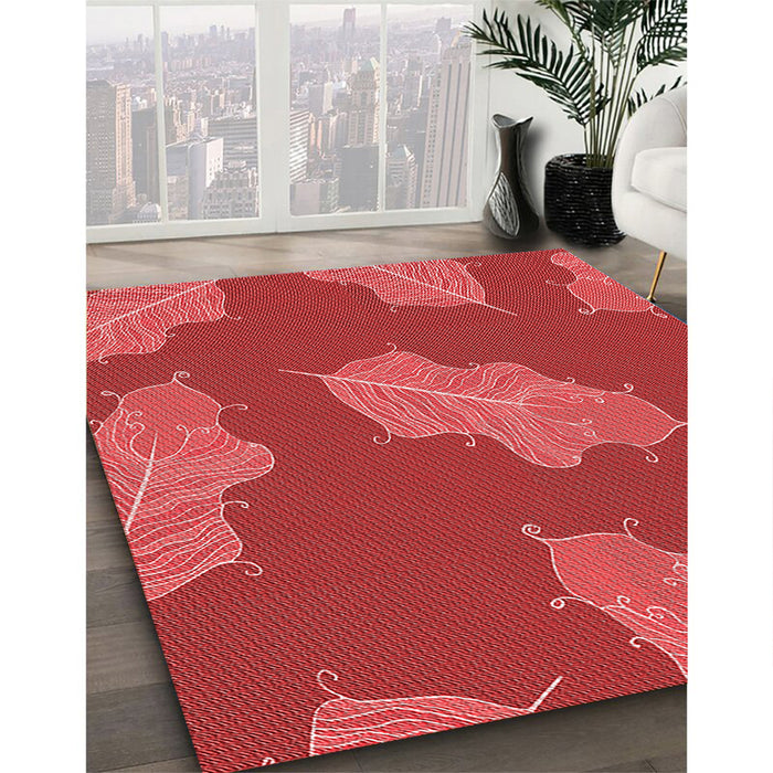Machine Washable Transitional Red Rug in a Family Room, wshpat2735rd